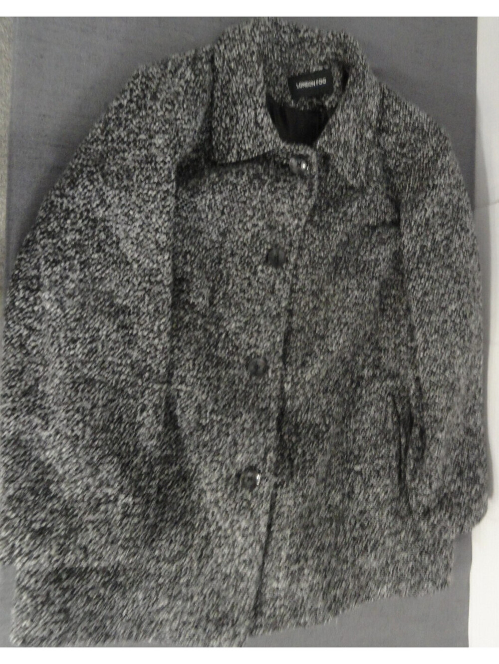 LONDON FOG WOOL/POLY BLEND BUTTON UP PEACOAT OVERCOAT GRAY COAT JACKET 3XL